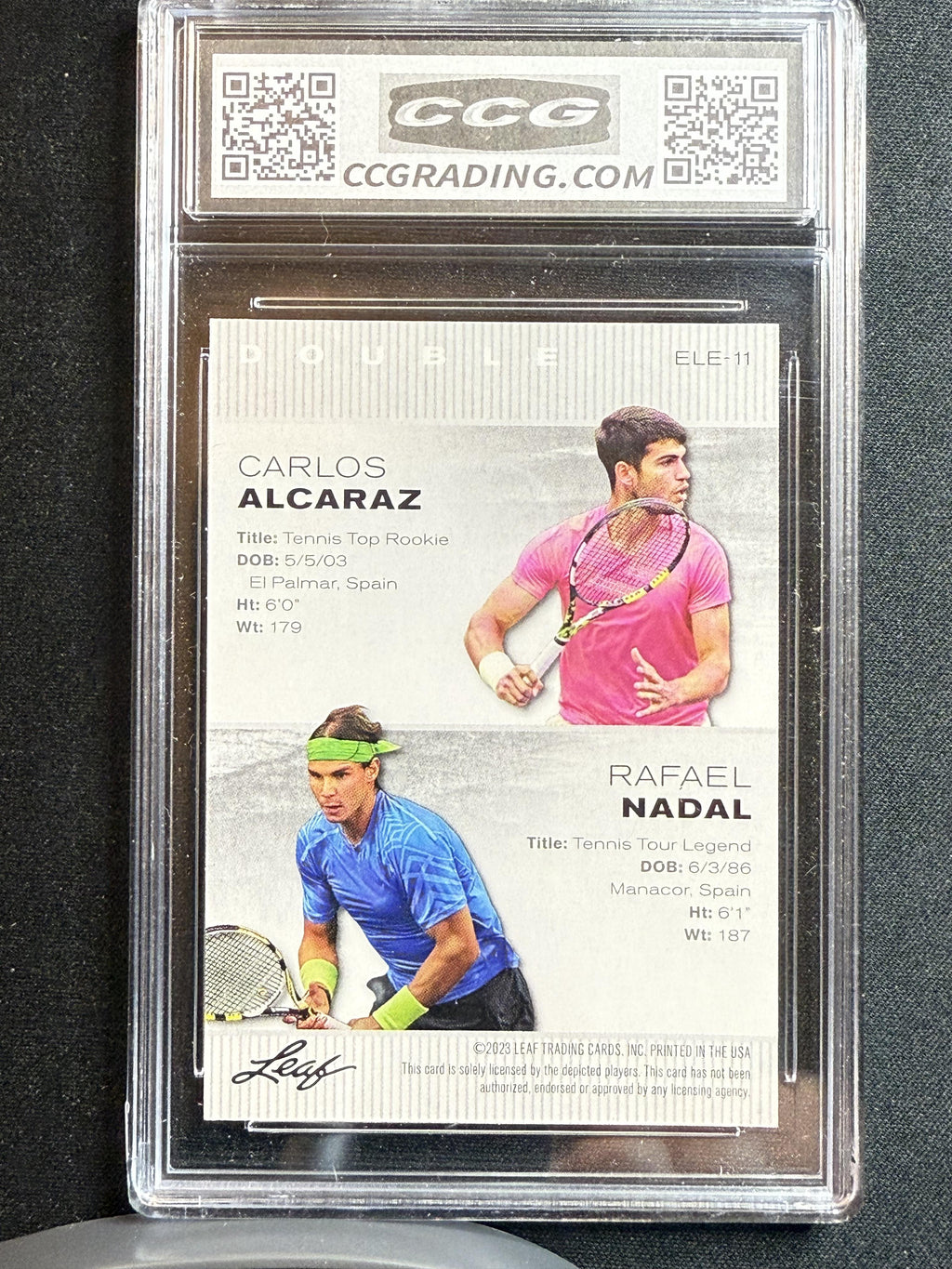 Alcaraz / Nadal 2023 Leaf Exclusive Dual CCG 10 RC
