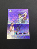 Carlos Alcaraz / Aryna Sabalenka 2023 Leaf Dual Metal Purple /15 RC