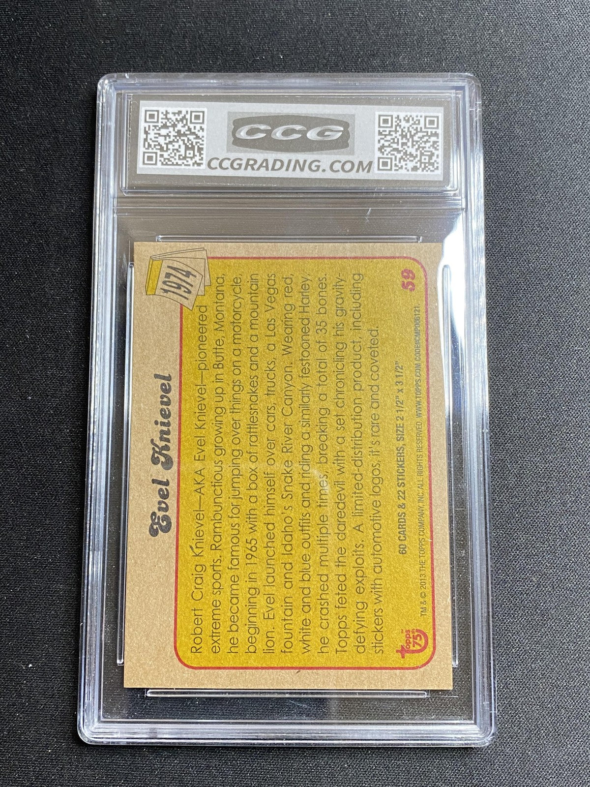 Evel Knievel 2013 Topps 75th Anniversary 59 CCG MINT AUTHENTIC