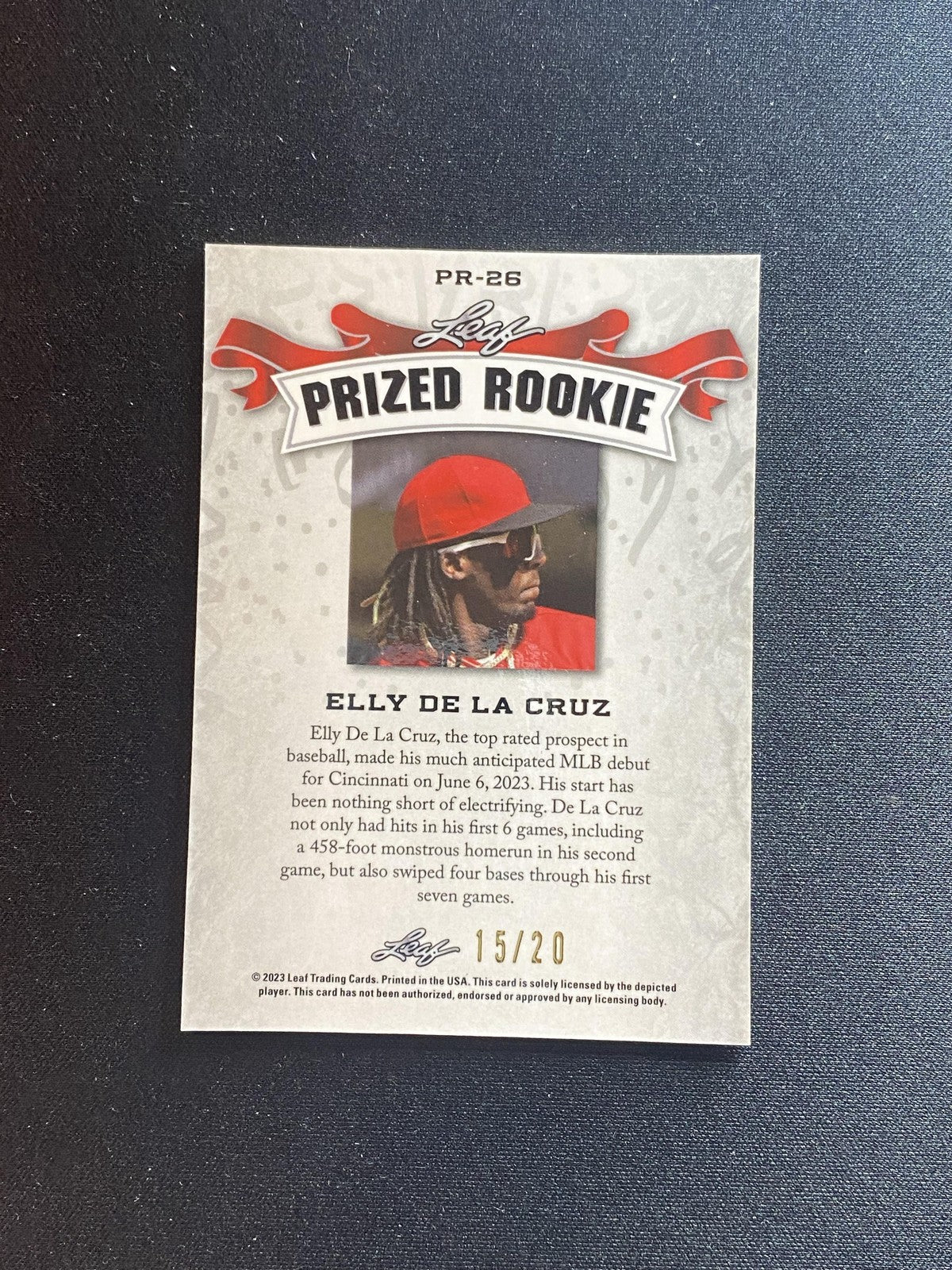 Elly De La Cruz 2023 Leaf Metal Prized Rookie Blue #/20 RC