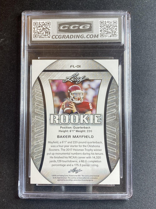 Baker Mayfield 2018 Leaf Exclusive Edition Flag FL01 CCG 10 RC