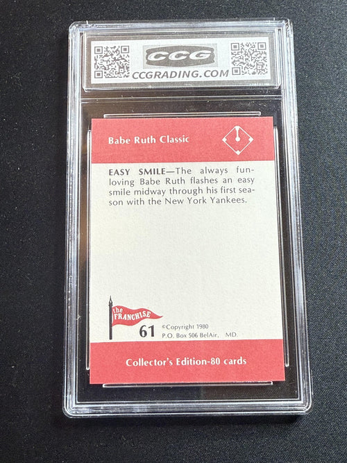Babe Ruth 1980 Franchise Easy Smile CCG 10 RC