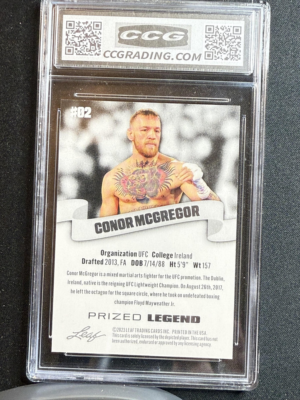 Conor McGregor 2023 Leaf Prized Legend CCG 10 RC