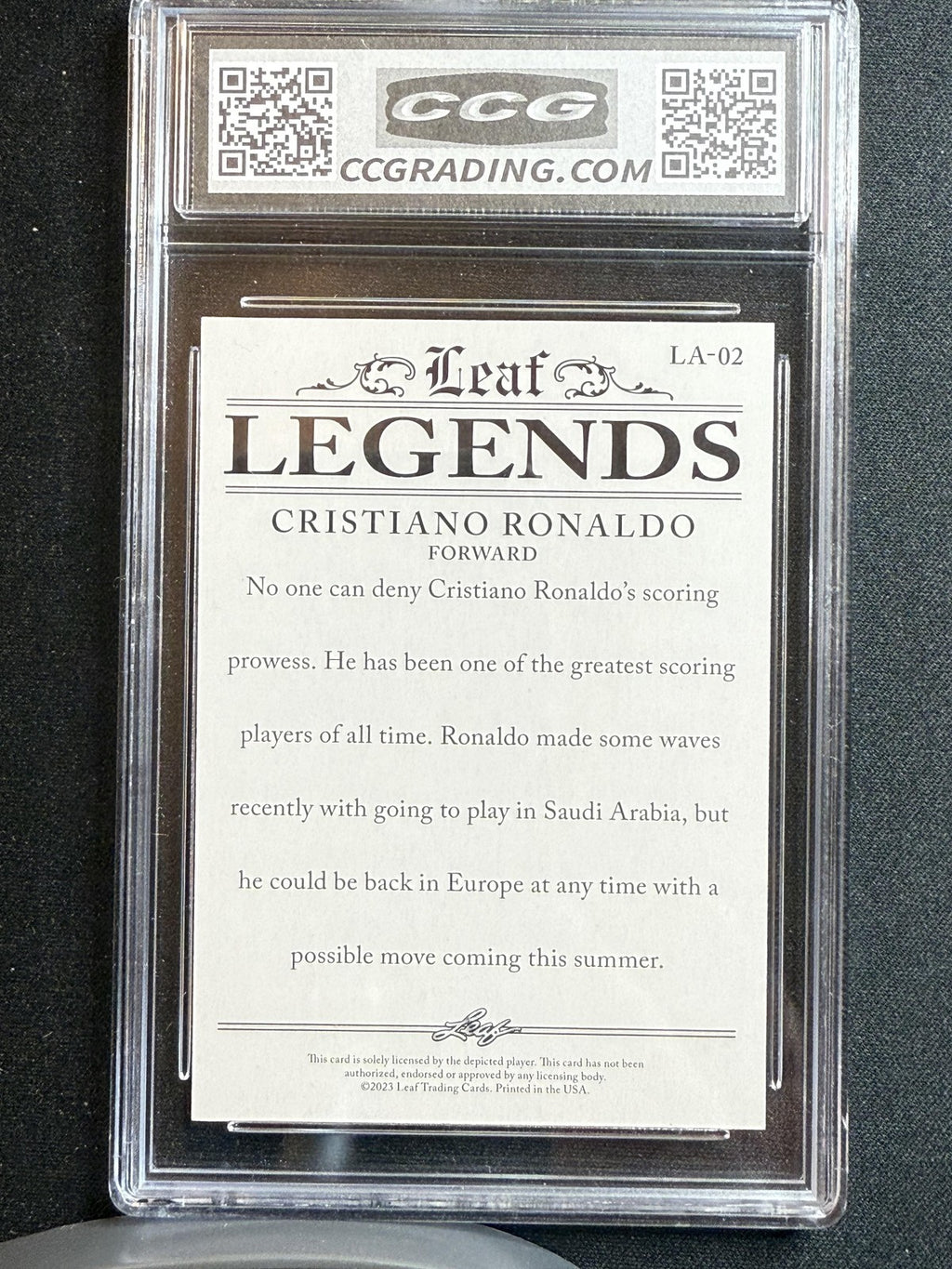 Christiano Ronaldo 2023 Leaf Legends Achievements CCG 10 RC