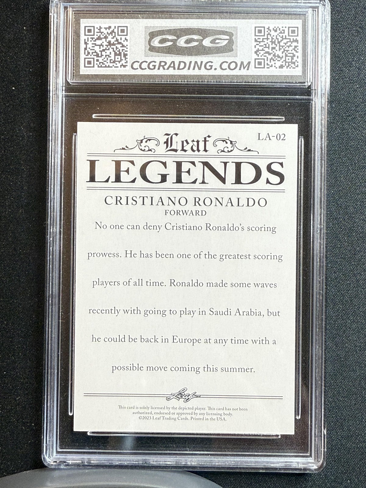 Christiano Ronaldo 2023 Leaf Legends Achievements CCG 10 RC
