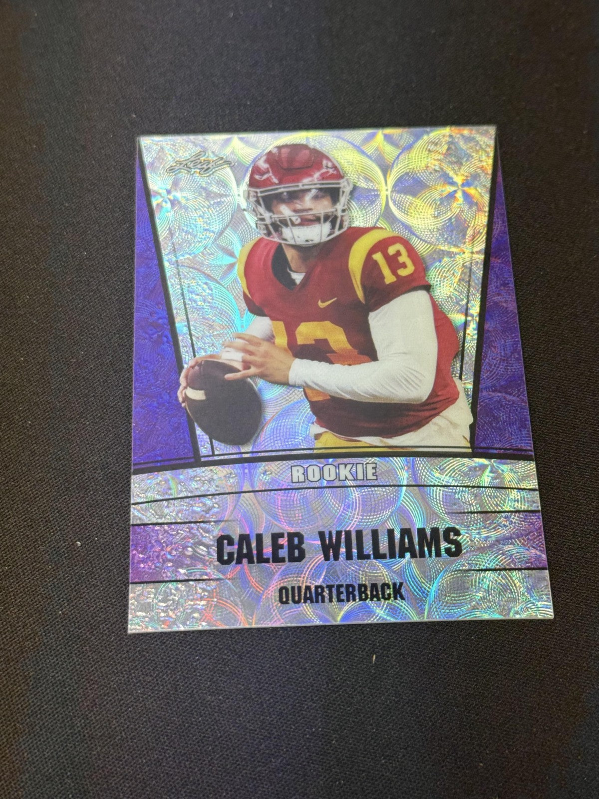 Caleb Williams 2023 Leaf Metal Rookie Purple /15 RC Bears
