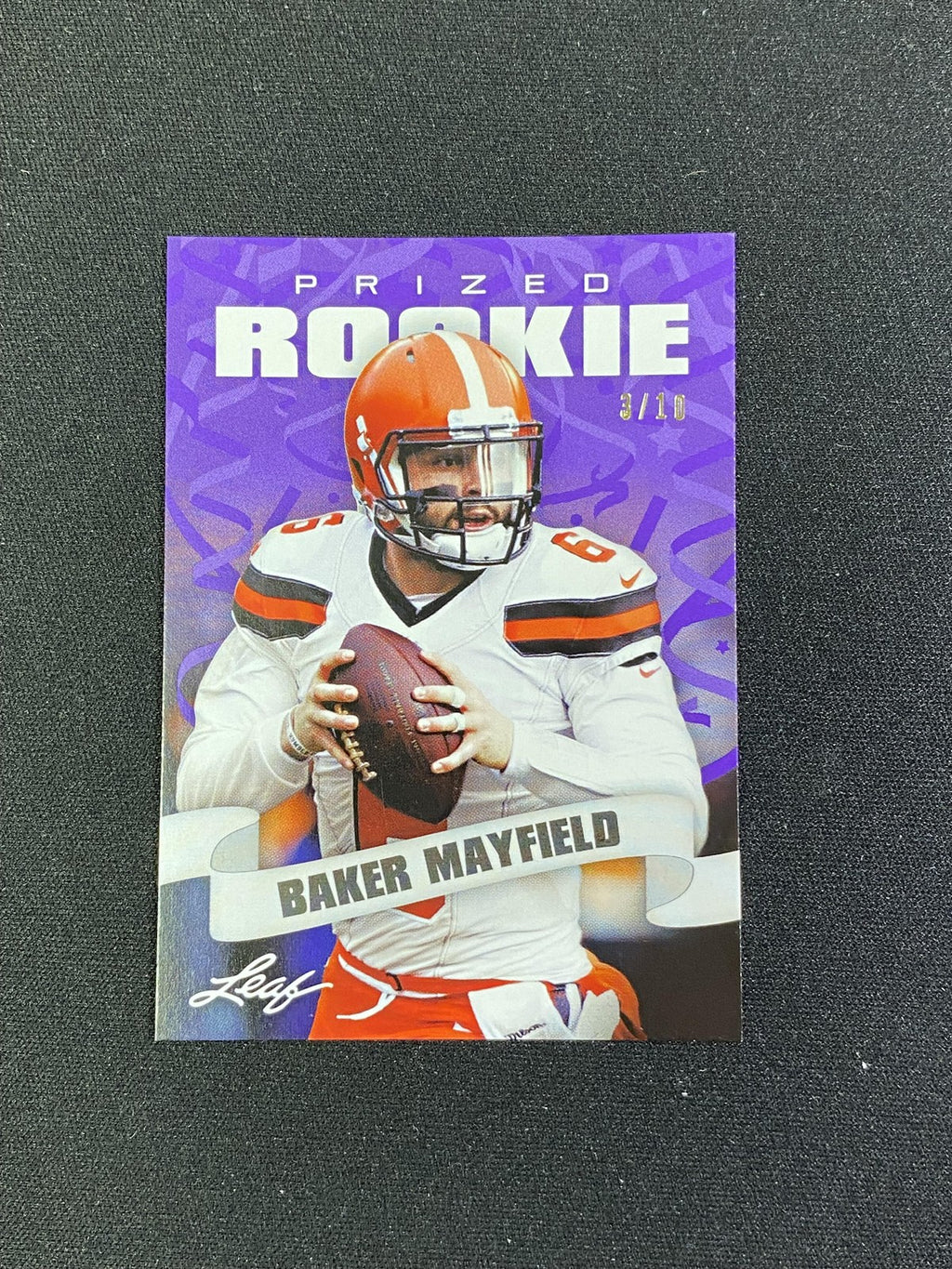 Baker Mayfield 2020 Leaf Rookie Purple /10 RC Buccaneers