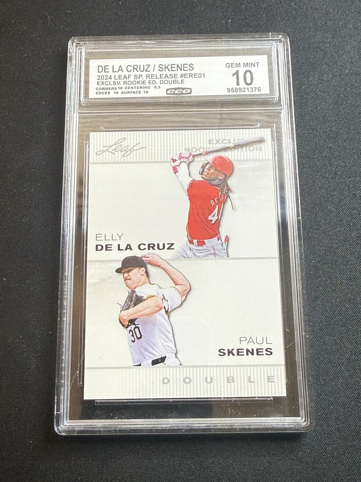 Elly De La Cruz / Paul Skenes 2024 Leaf Dual Rookie CCG 10 Rookie