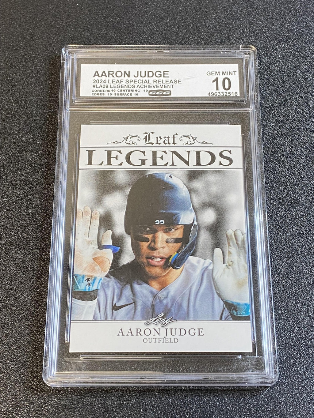 Aaron Judge 2024 Leaf Legends Achievement CCG 10 Yankees