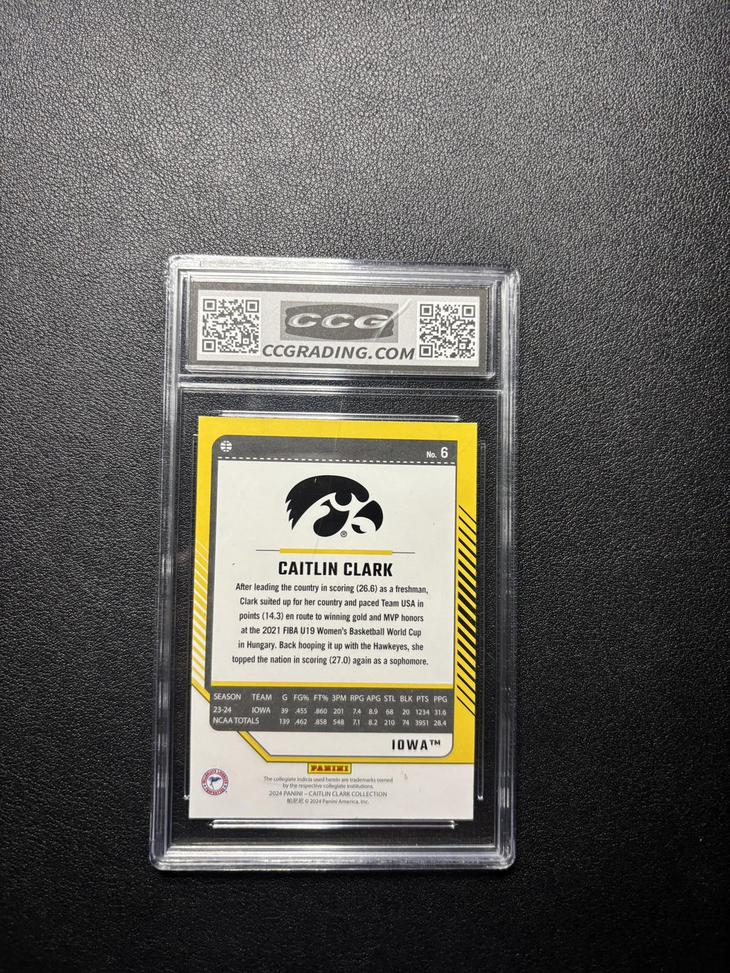 Caitlin Clark 2024 Panini Caitlin Clark Collection 2024 Rookie CCG 10