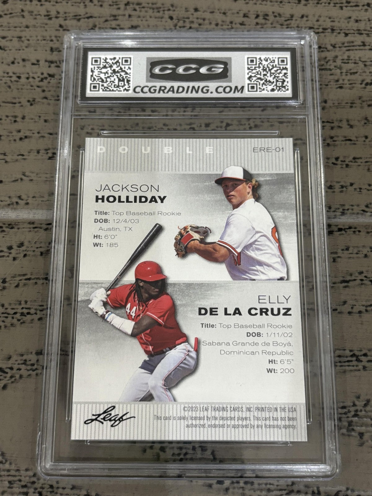 Jackson Holliday / Elly De La Cruz 2023 Leaf Dual CCG 10 RC