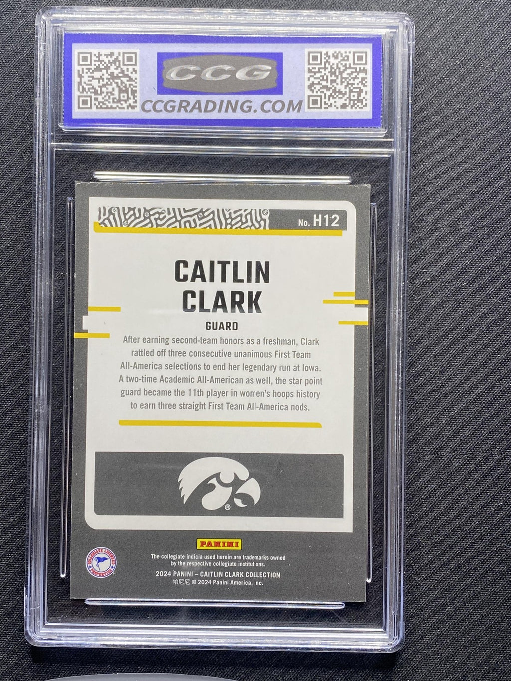 2024 Panini Caitlin Clark Collection H12 Donruss Highlights CCG 9.5 RC