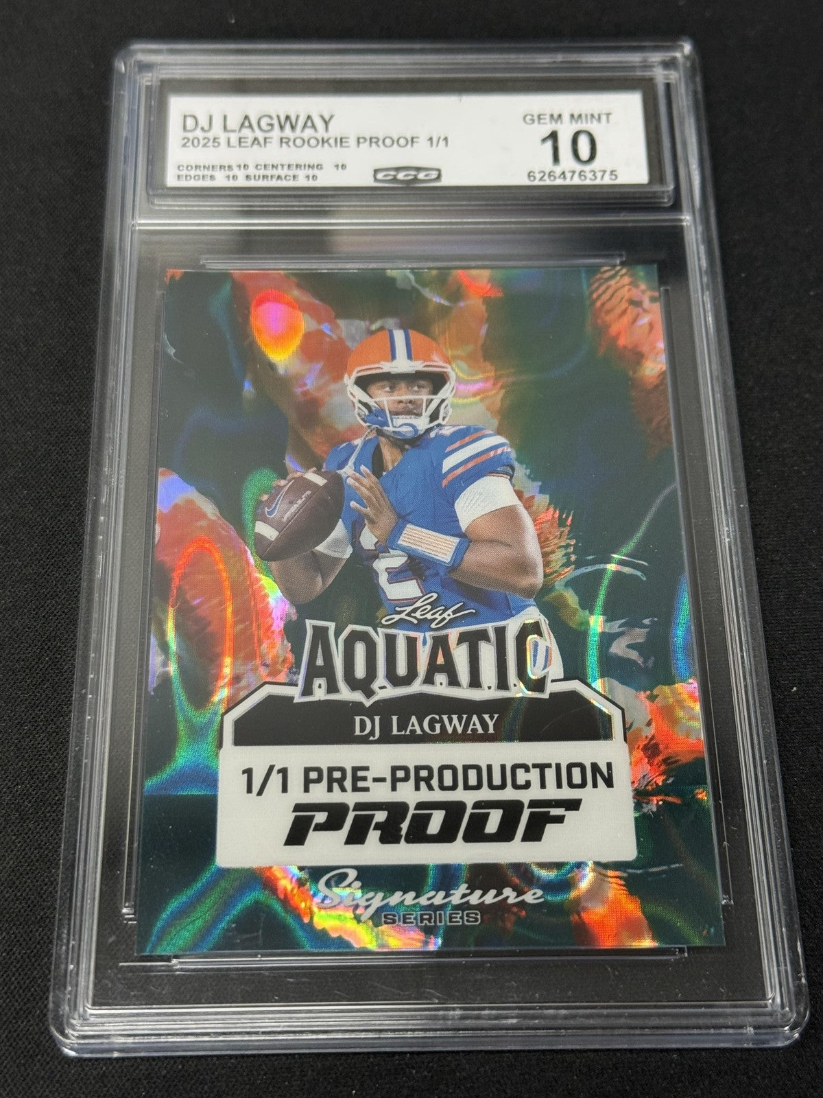 DJ Lagway 2025 LEAF ROOKIE PROOFS 1/1 CCG 10 Florida Gators Rookie