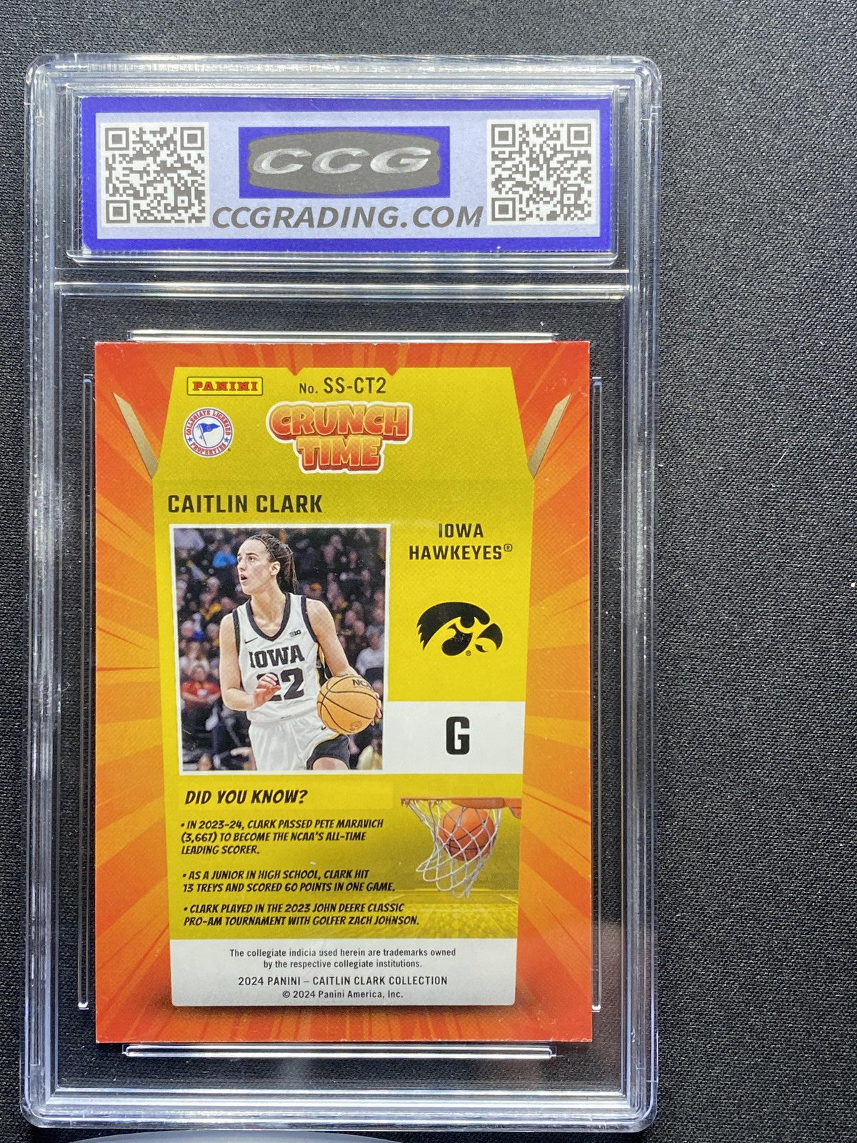 Caitlin Clark 2024 Panini Caitlin Clark Collection SSCT2 Crunch Time CCG 10 RC