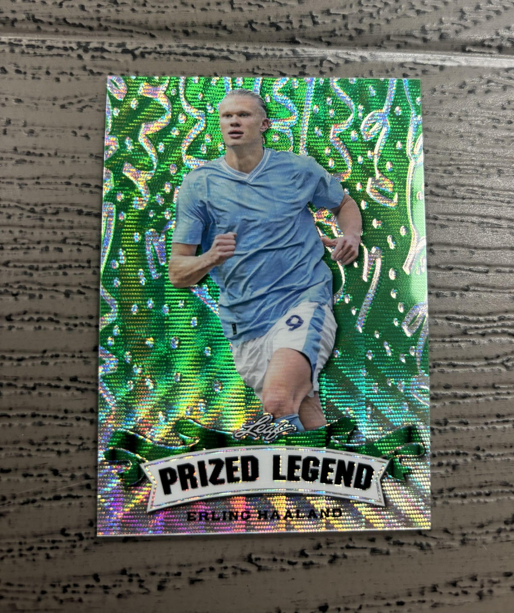 Erling Haaland 2023 Leaf Prized Legend Metal Green /5 RC Man City