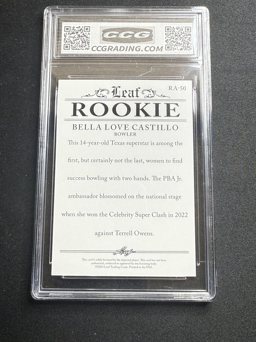 Bella Lova Castillo 2024 Leaf Rookie Achievement CCG 10 Rookie