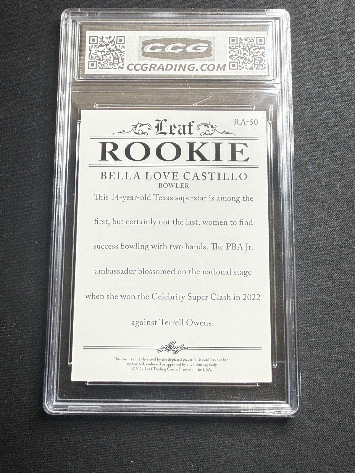 Bella Lova Castillo 2024 Leaf Rookie Achievement CCG 10 Rookie