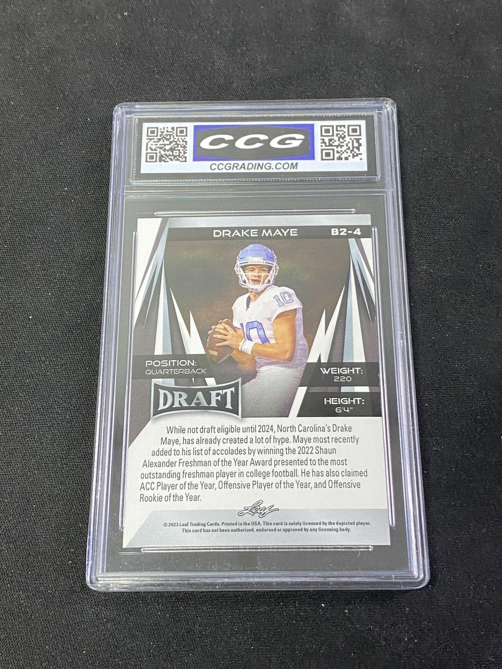 Drake Maye 2023 Leaf Draft Red SP Rookie CCG 10 Patriots Rookie