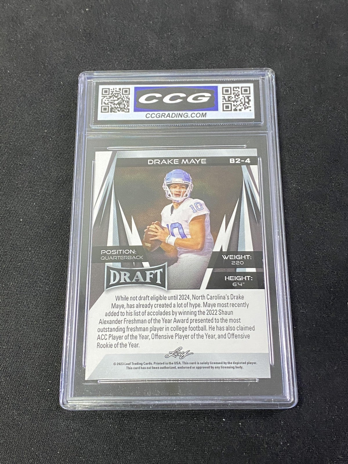 Drake Maye 2023 Leaf Draft Red SP Rookie CCG 10 Patriots Rookie