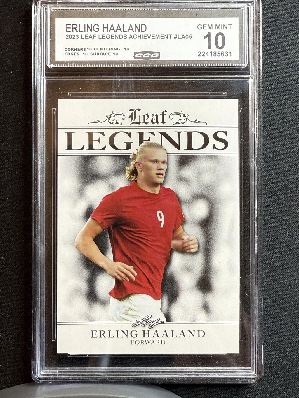 Erling Haaland 2023 Leaf Legends Achievements CCG 10 RC