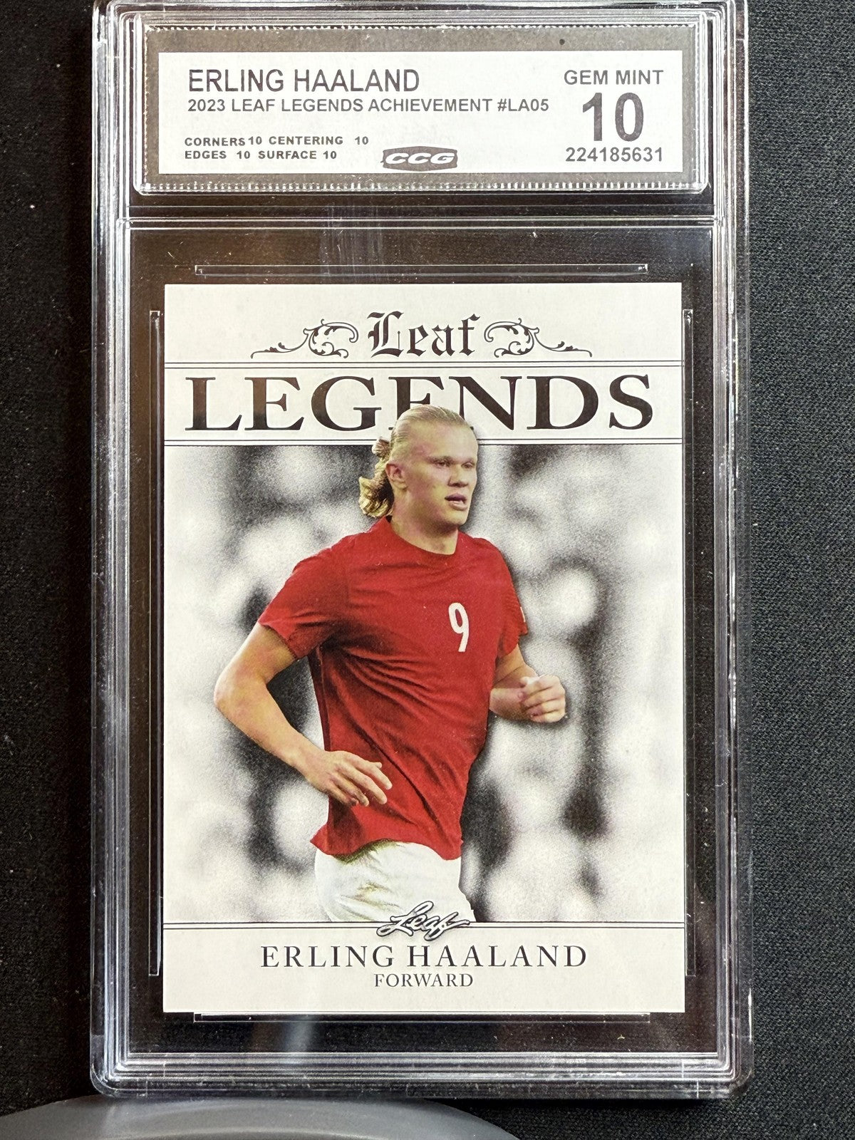 Erling Haaland 2023 Leaf Legends Achievements CCG 10 RC