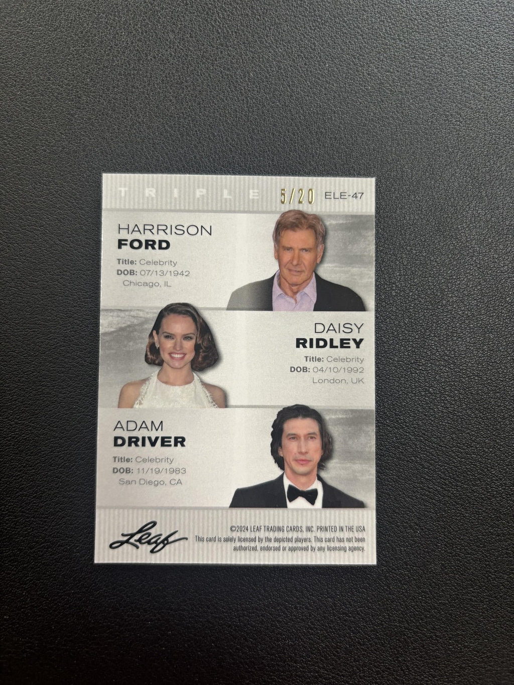 Ford/ Ridley/ Driver 2024 Leaf Exclusive Legends Trio ELE47 Metal Blue /20 RC