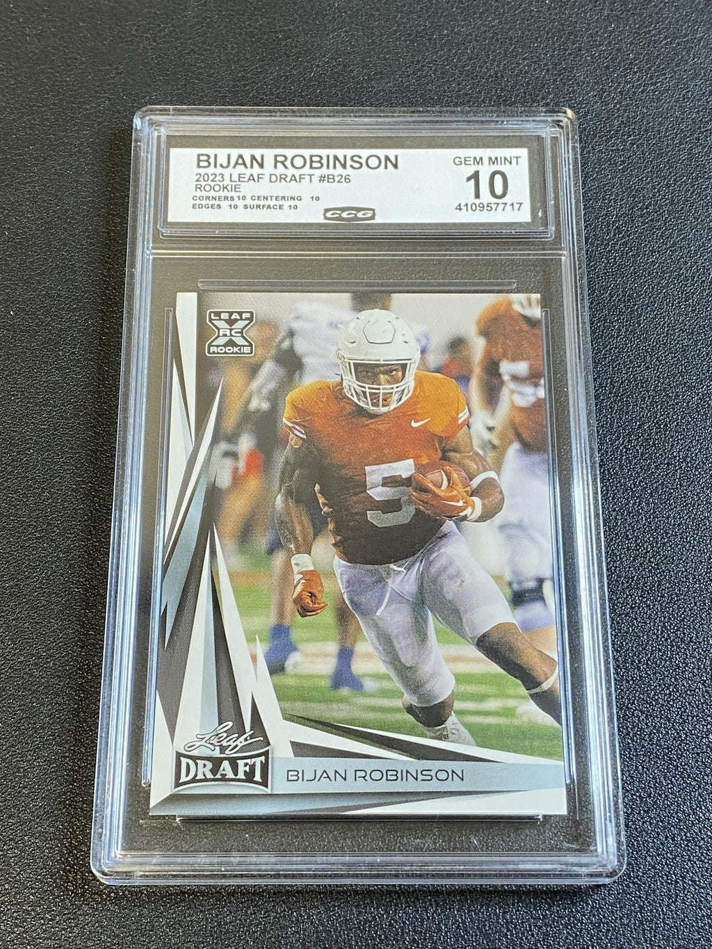 Bijan Robinson 2023 Leaf Draft Rookie CCG 10 Falcons