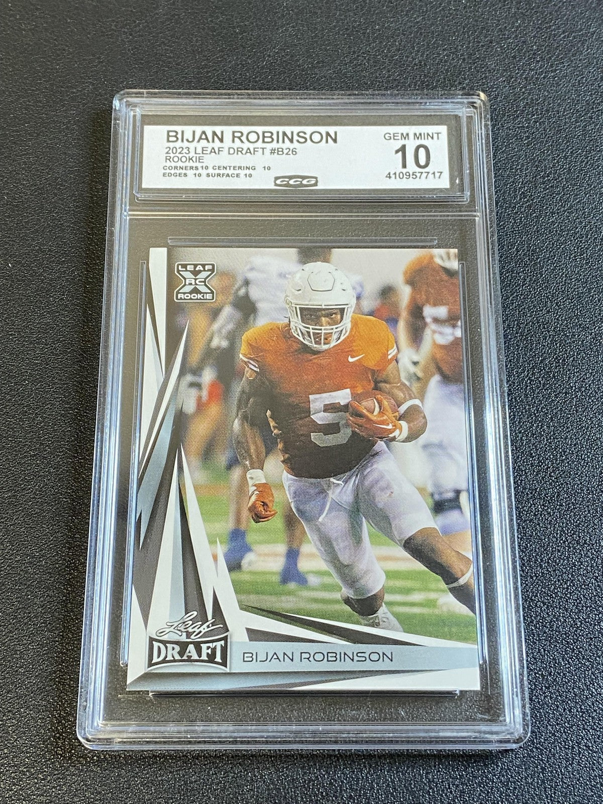 Bijan Robinson 2023 Leaf Draft Rookie CCG 10 Falcons