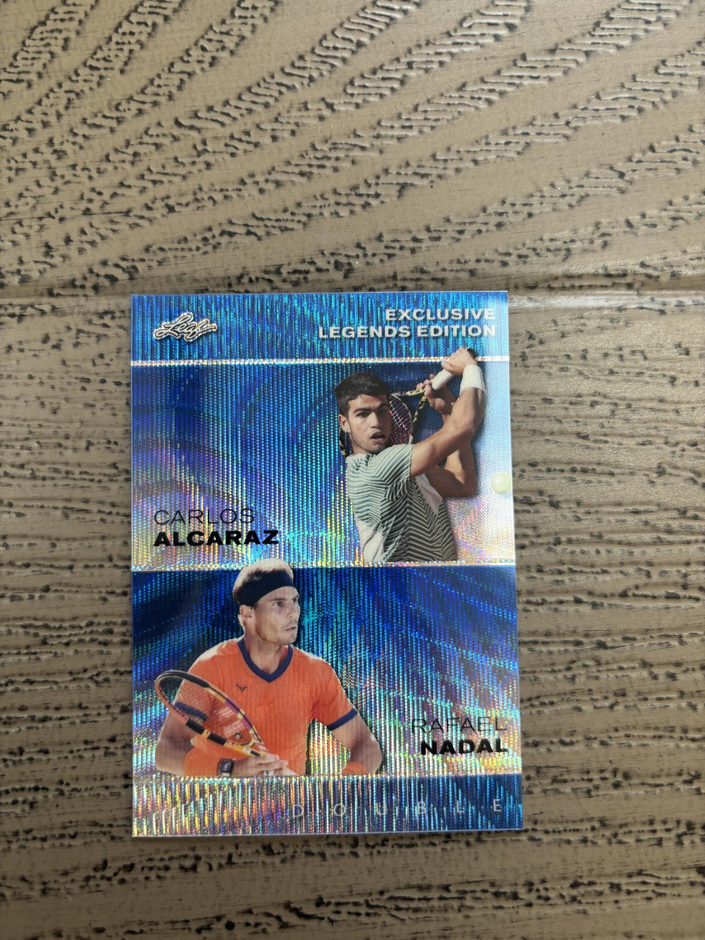 Carlos Alcaraz / Rafael Nadal 2023 Leaf Metal Dual Blue /20 RC