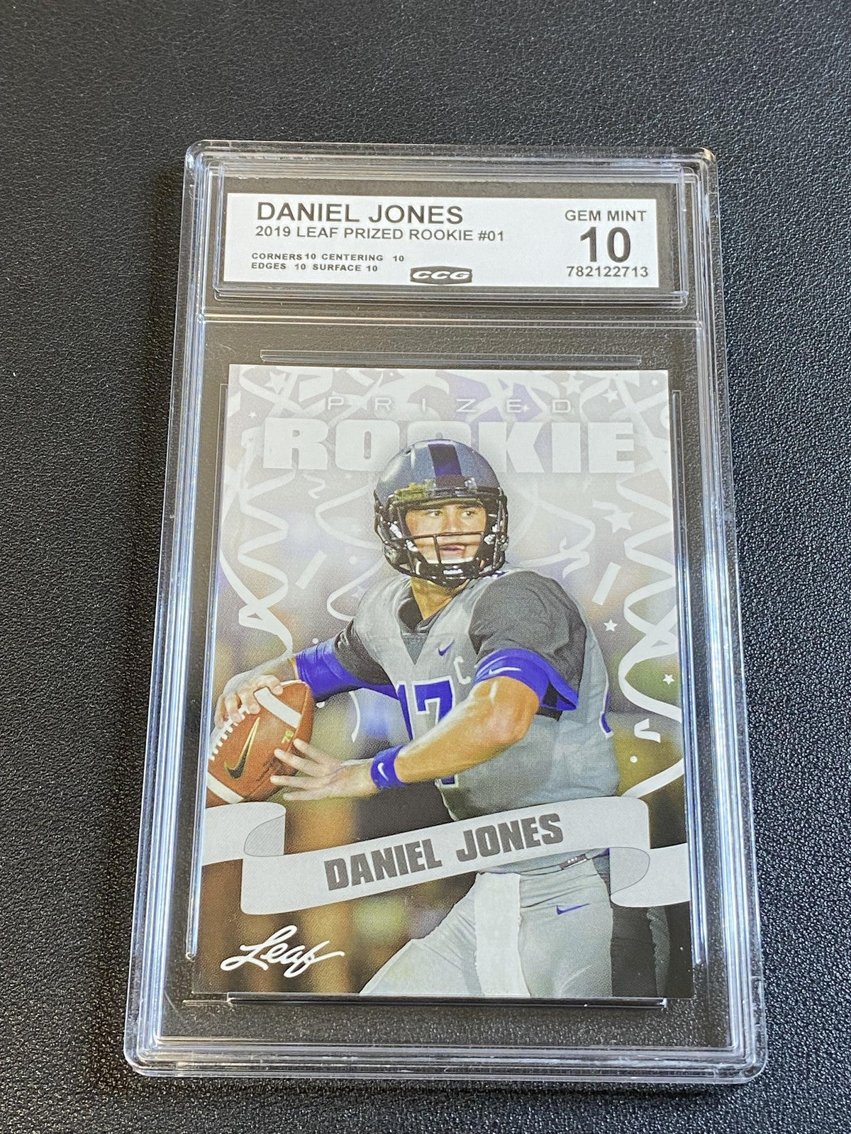 Daniel Jones 2019 Leaf Prized Rookie CCG 10 Duke