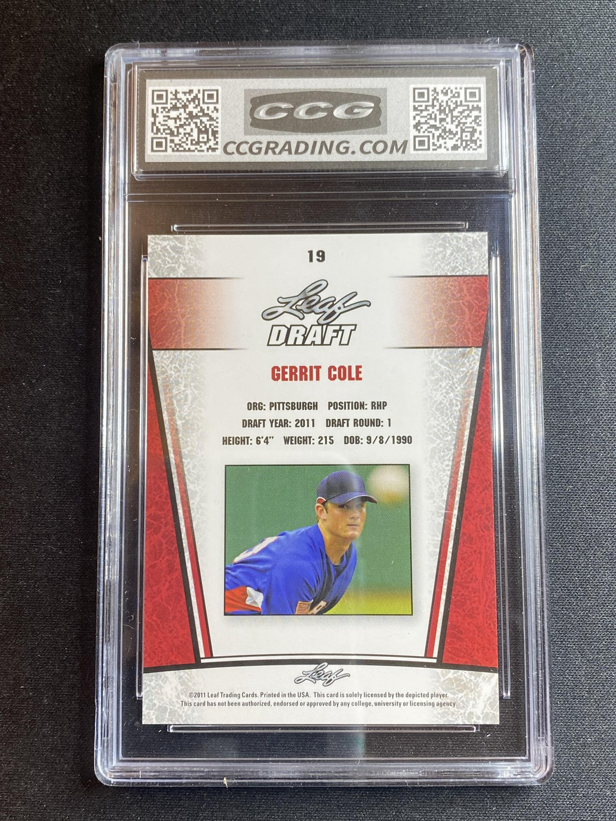 Gerrit Cole 2011 Leaf Draft Rookie 19 CCG 10 RC