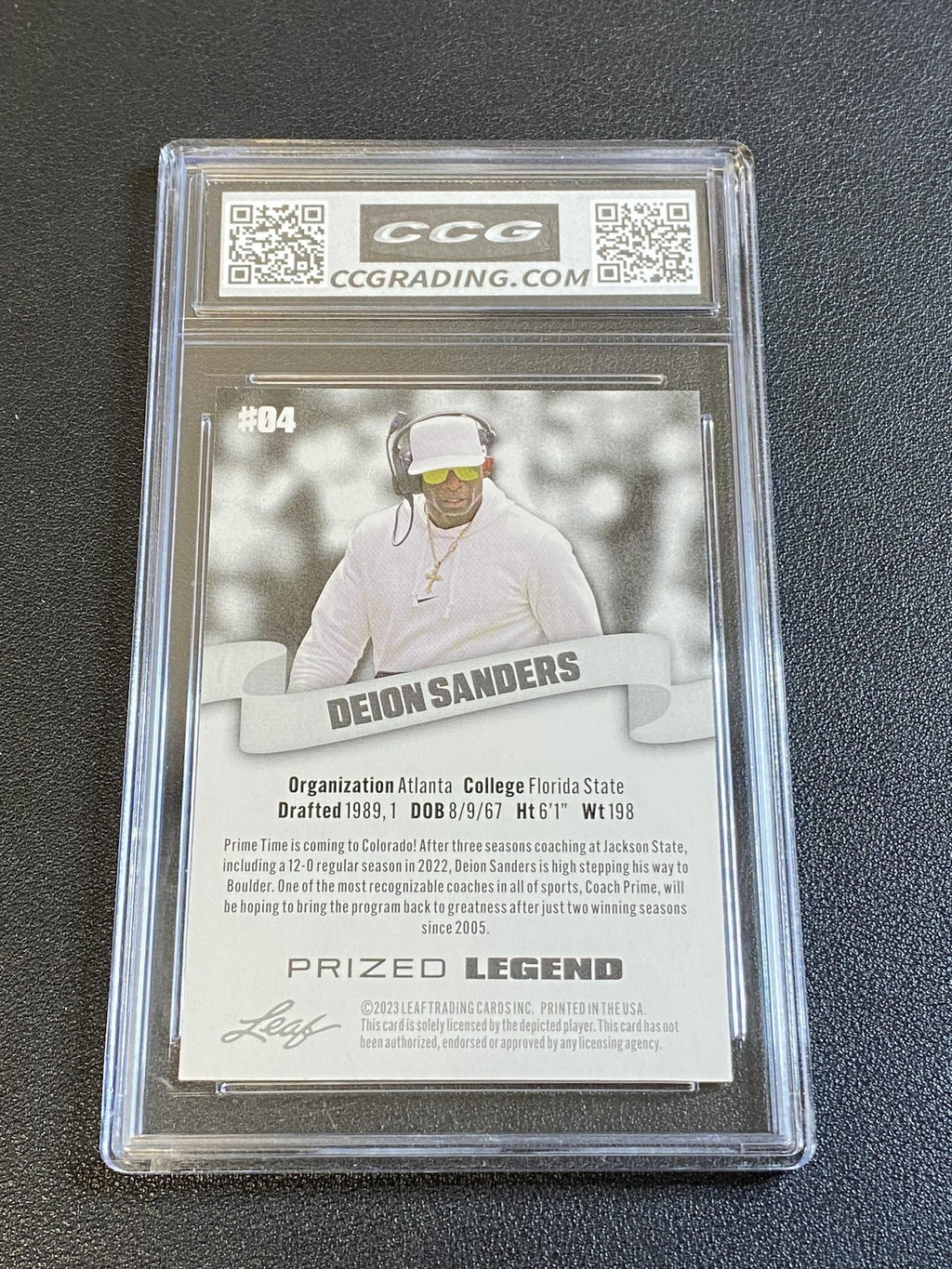 Deion Sanders 2023 Leaf Prized Legend CCG 10 Colorado