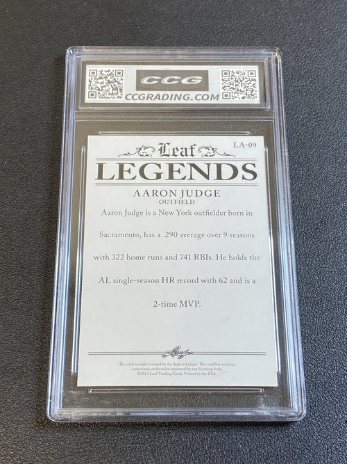 Aaron Judge 2024 Leaf Legends Achievement CCG 10 Yankees