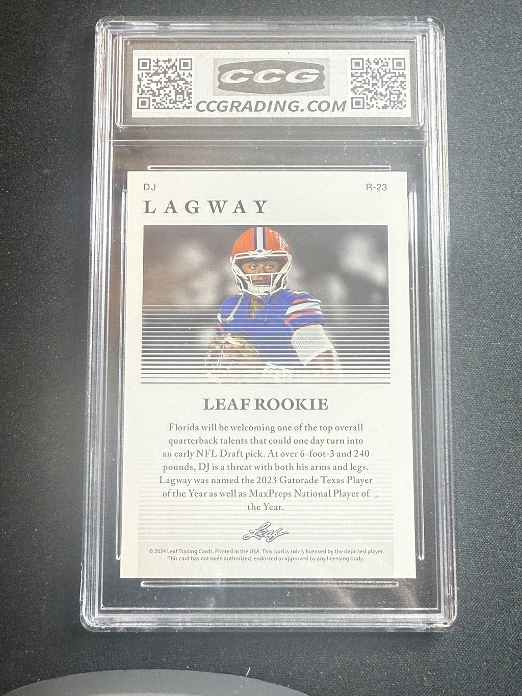 DJ Lagway 2024 Leaf Rookie CCG 9.5 Florida Rookie