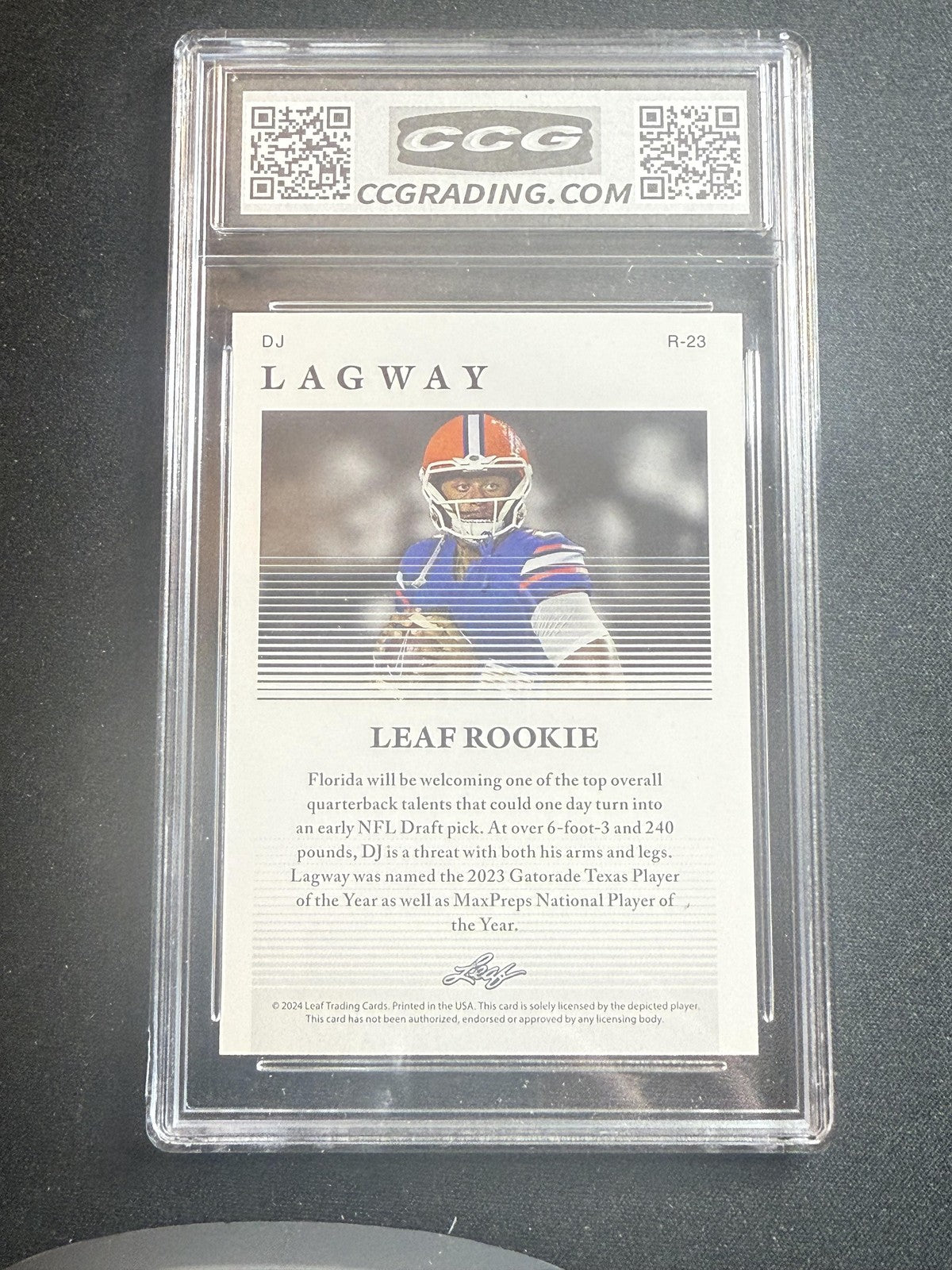 DJ Lagway 2024 Leaf Rookie CCG 9.5 Florida Rookie