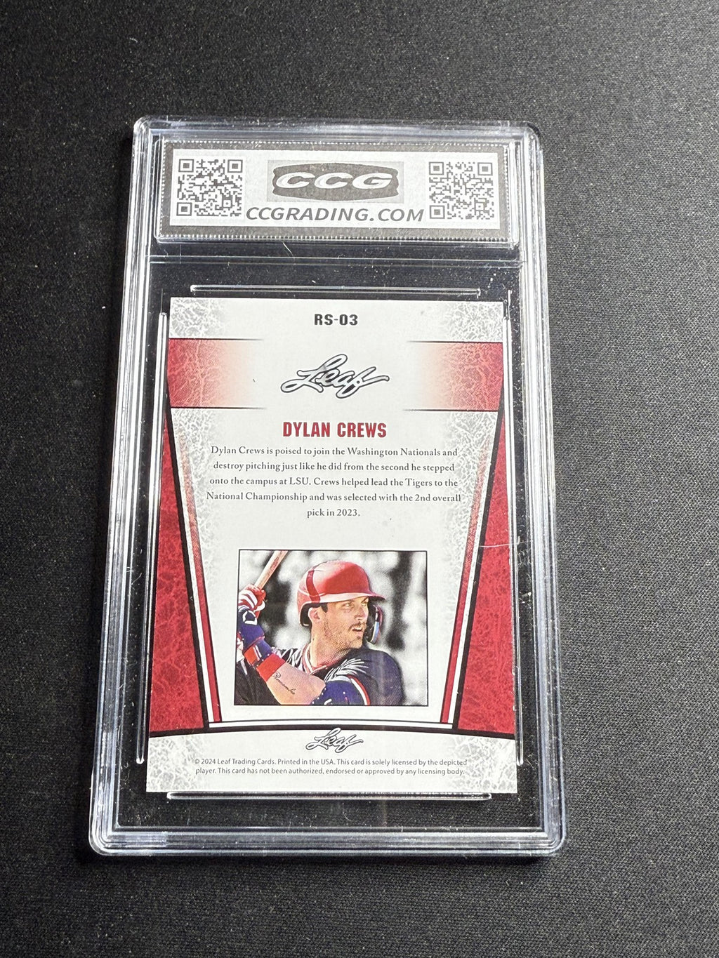 Dylan Crews 2024 Leaf Rookie CCG 10