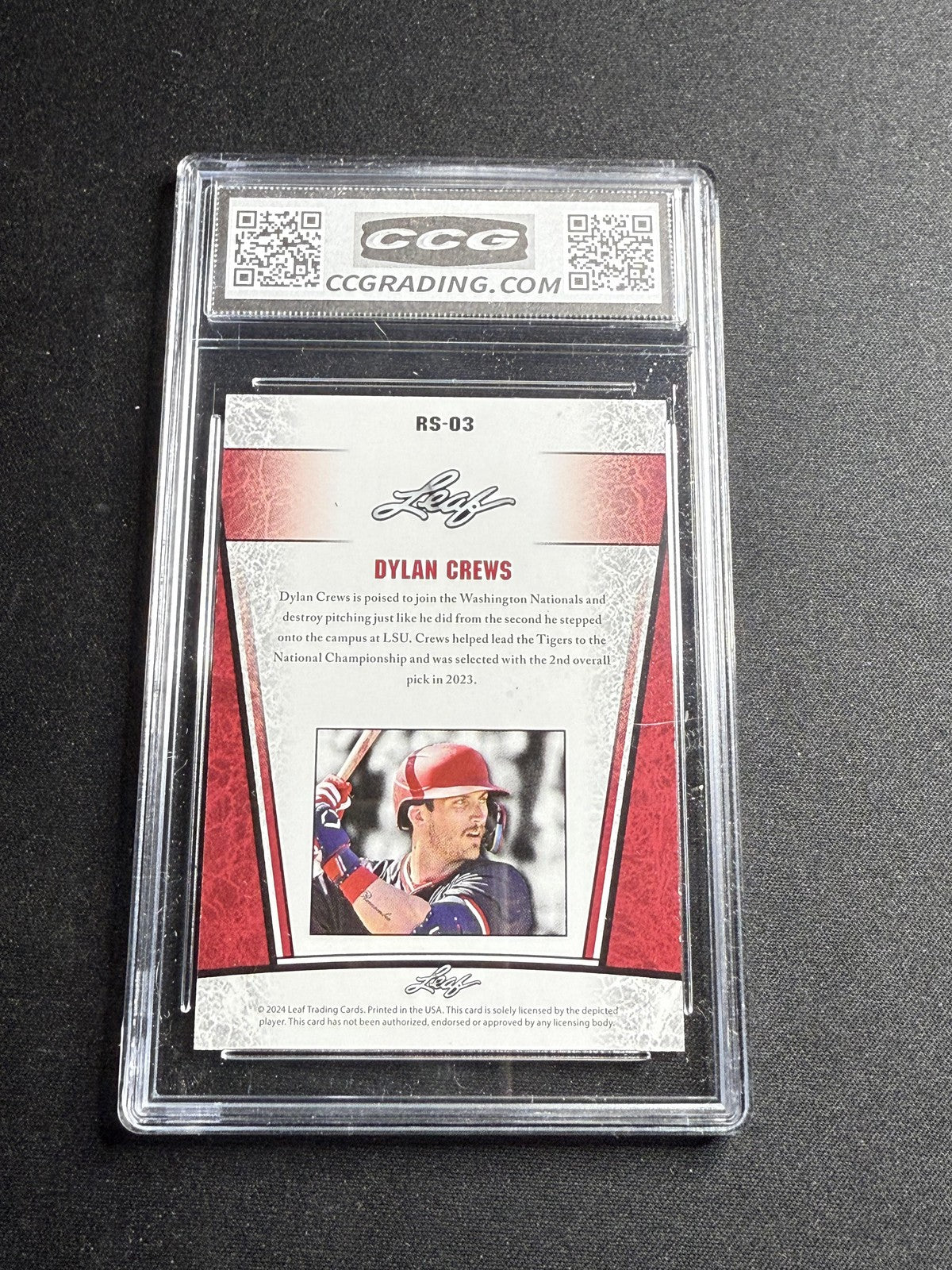 Dylan Crews 2024 Leaf Rookie CCG 10