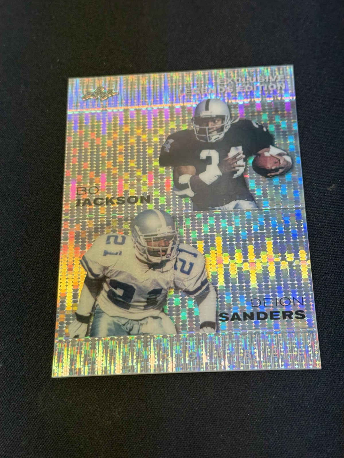 Bo Jackson Deion Sanders 2023 LEAF Metal Duals Silver /25 RC