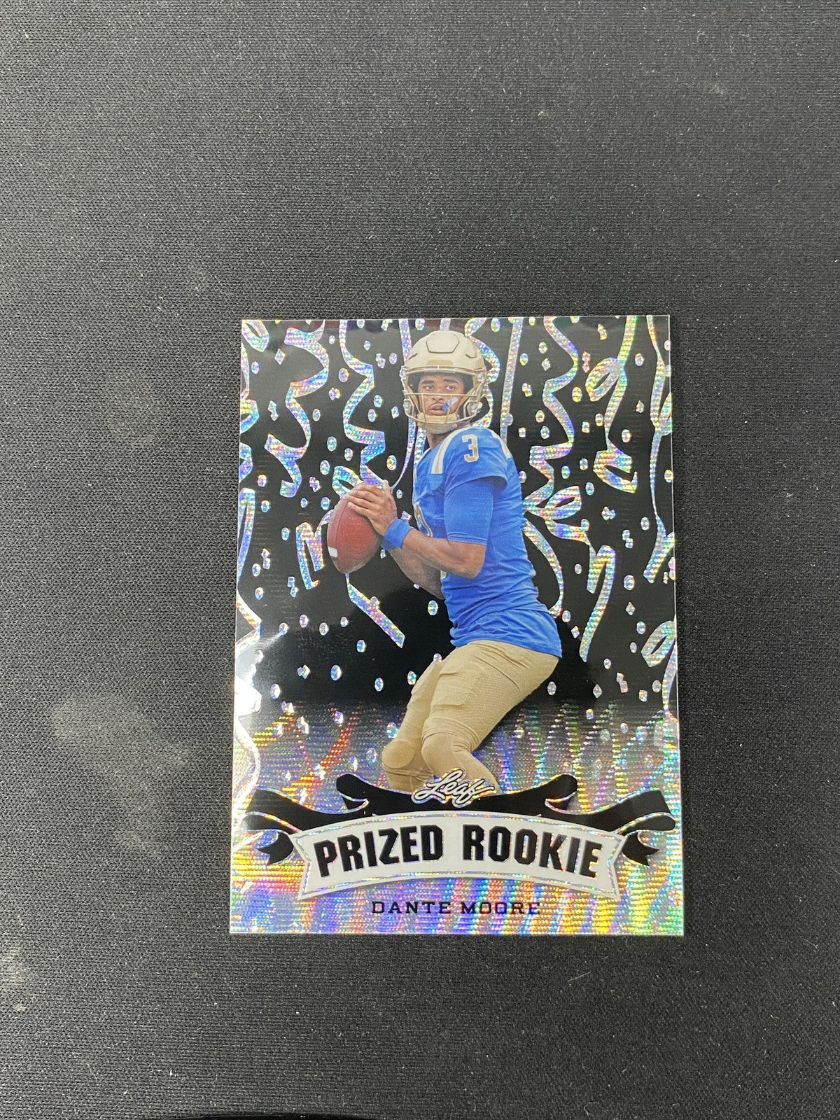 Dante Moore 2023 Leaf Metal Prized Rookie Black Wave /7 RC Oregon Ducks