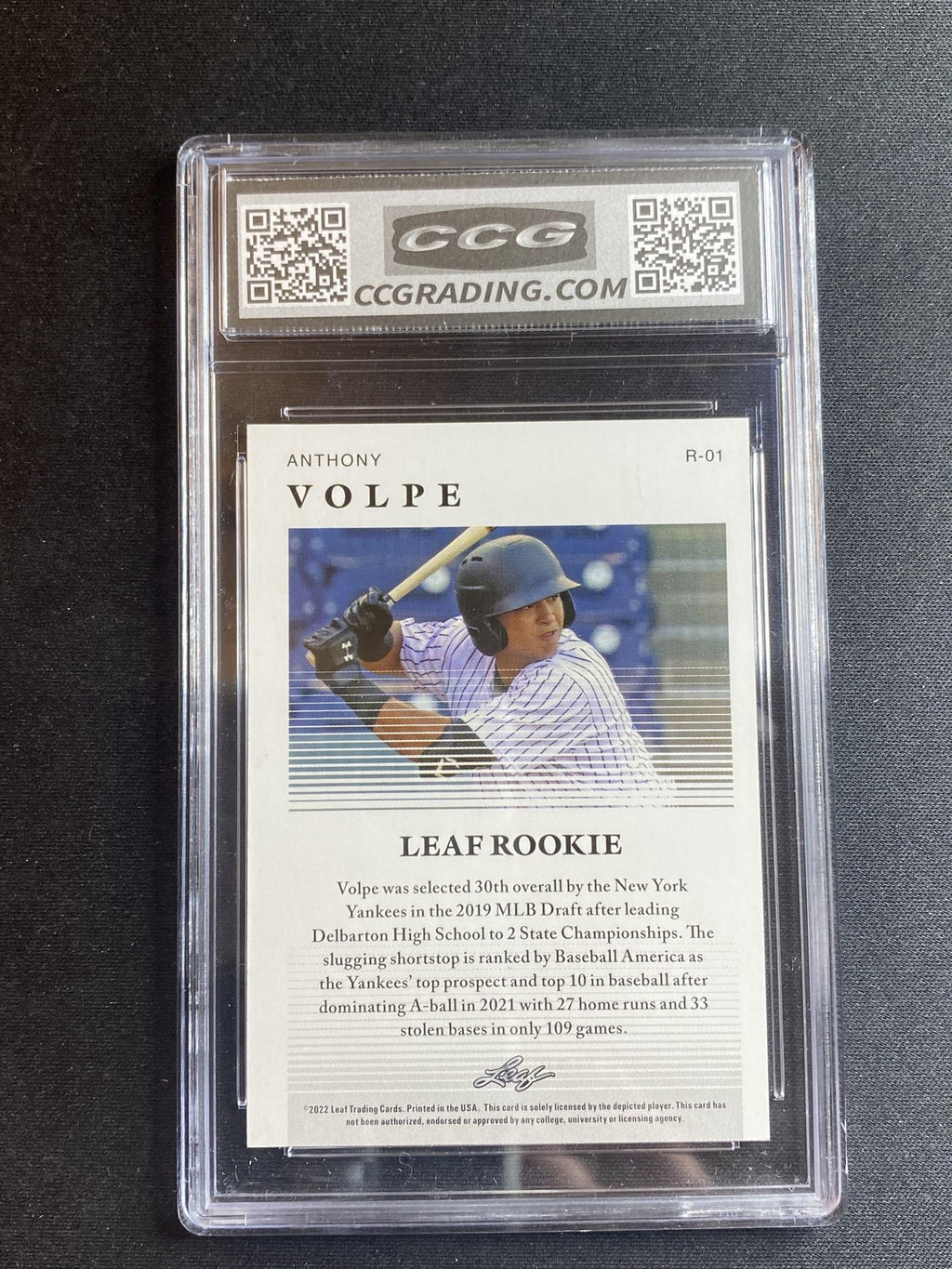 Anthony Volpe 2022 Leaf Rookie R1 CCG 10 RC