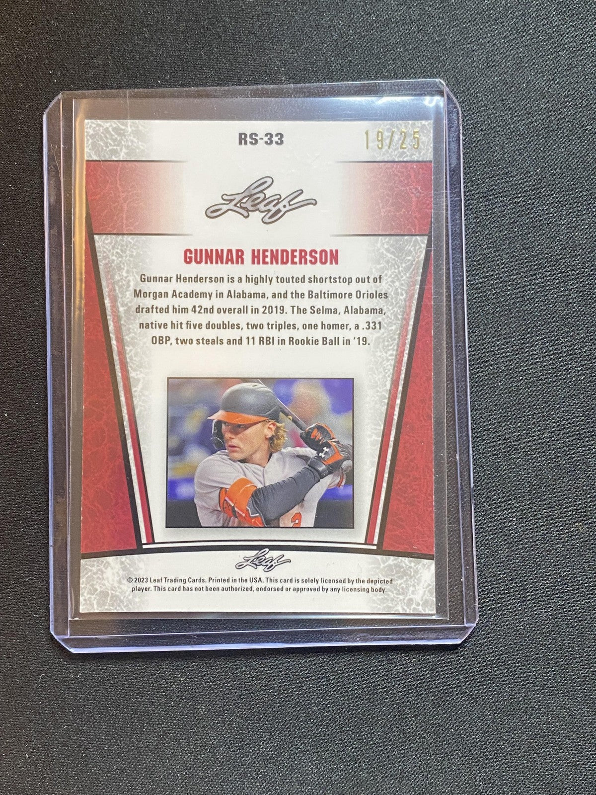 Gunnar Henderson 2023 Leaf Metal Rookie RS33 Silver /25 RC