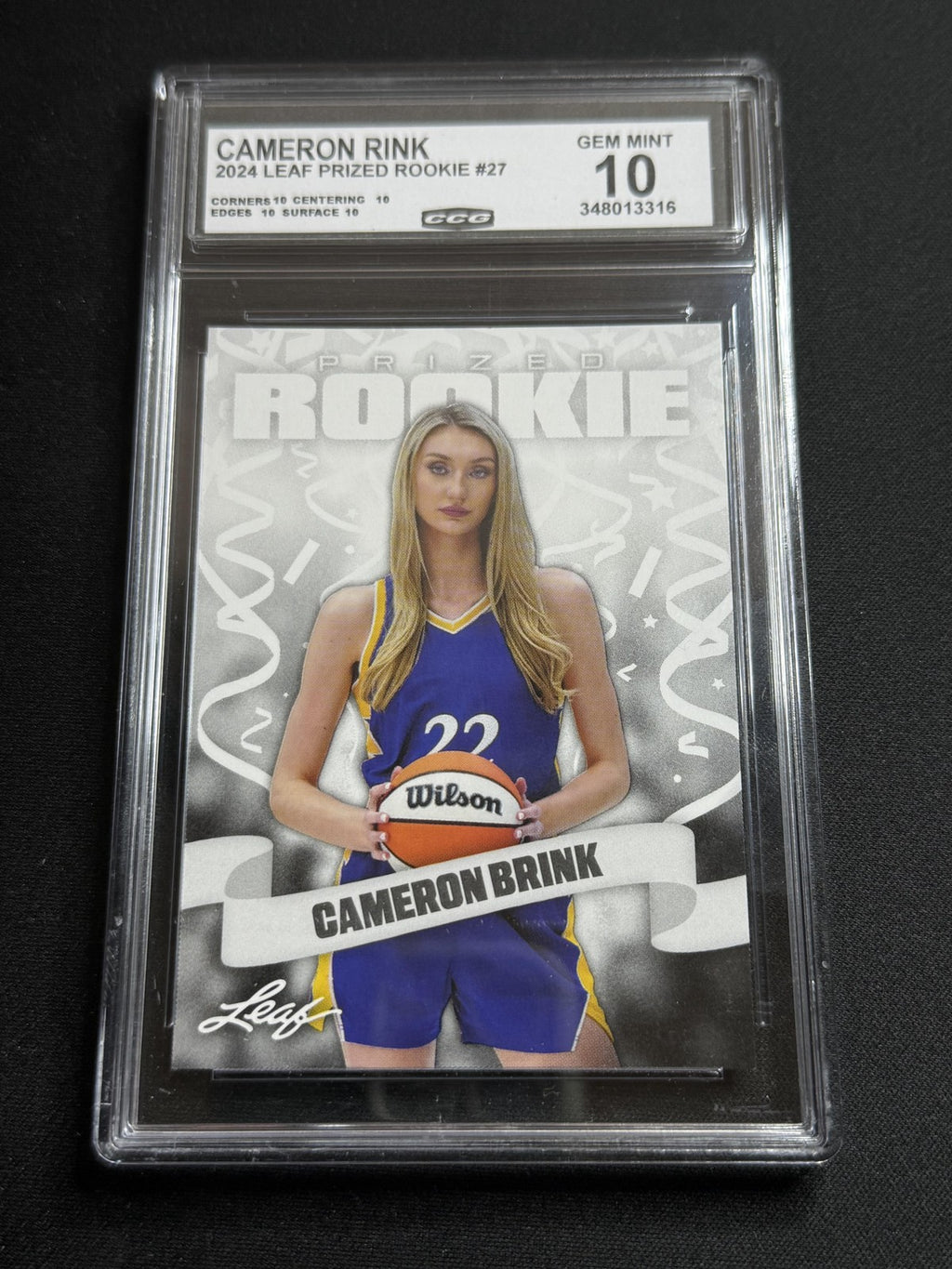 Cameron Brink 2024 Leaf Prized Rookie CCG 10 Sparks Rookie