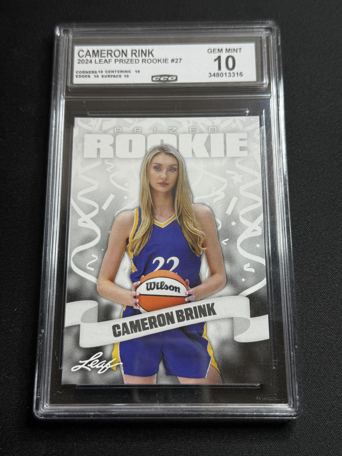 Cameron Brink 2024 Leaf Prized Rookie CCG 10 Sparks Rookie