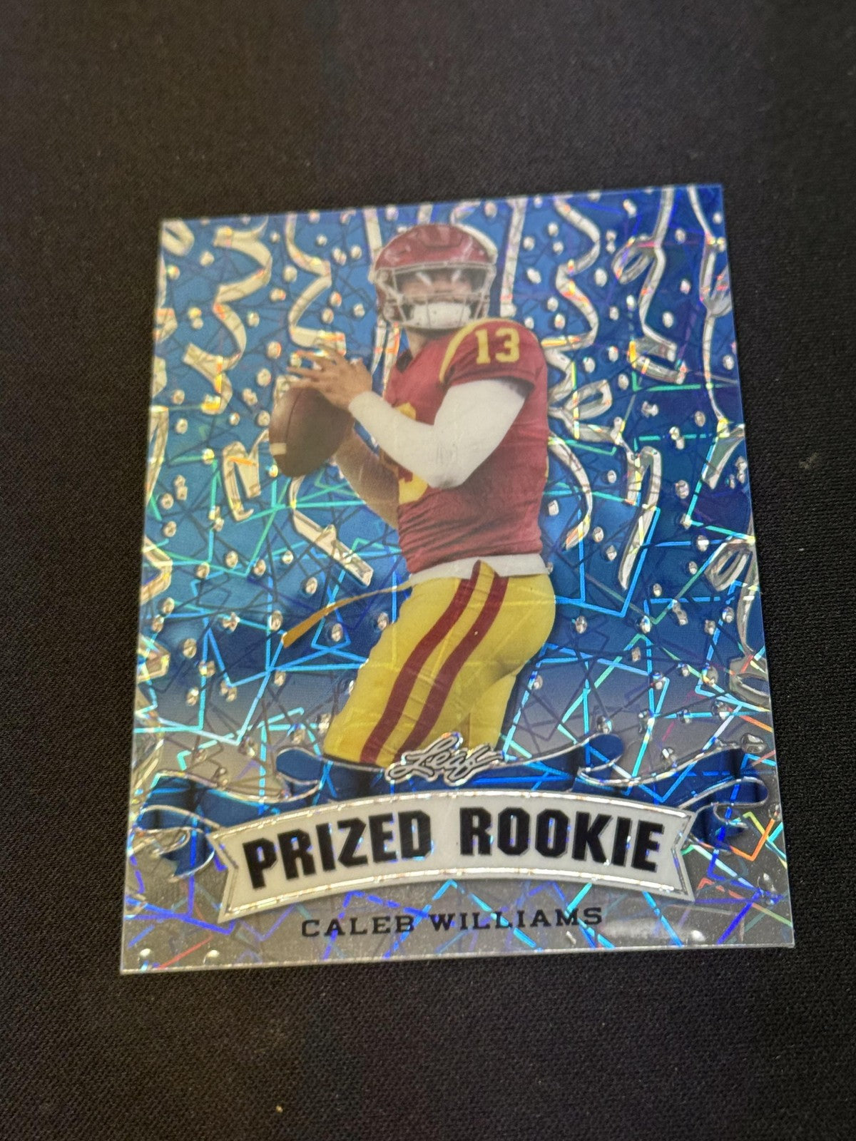 Caleb Williams 2023 LEAF Prized Metal Rookie Blue /20 RC Bears