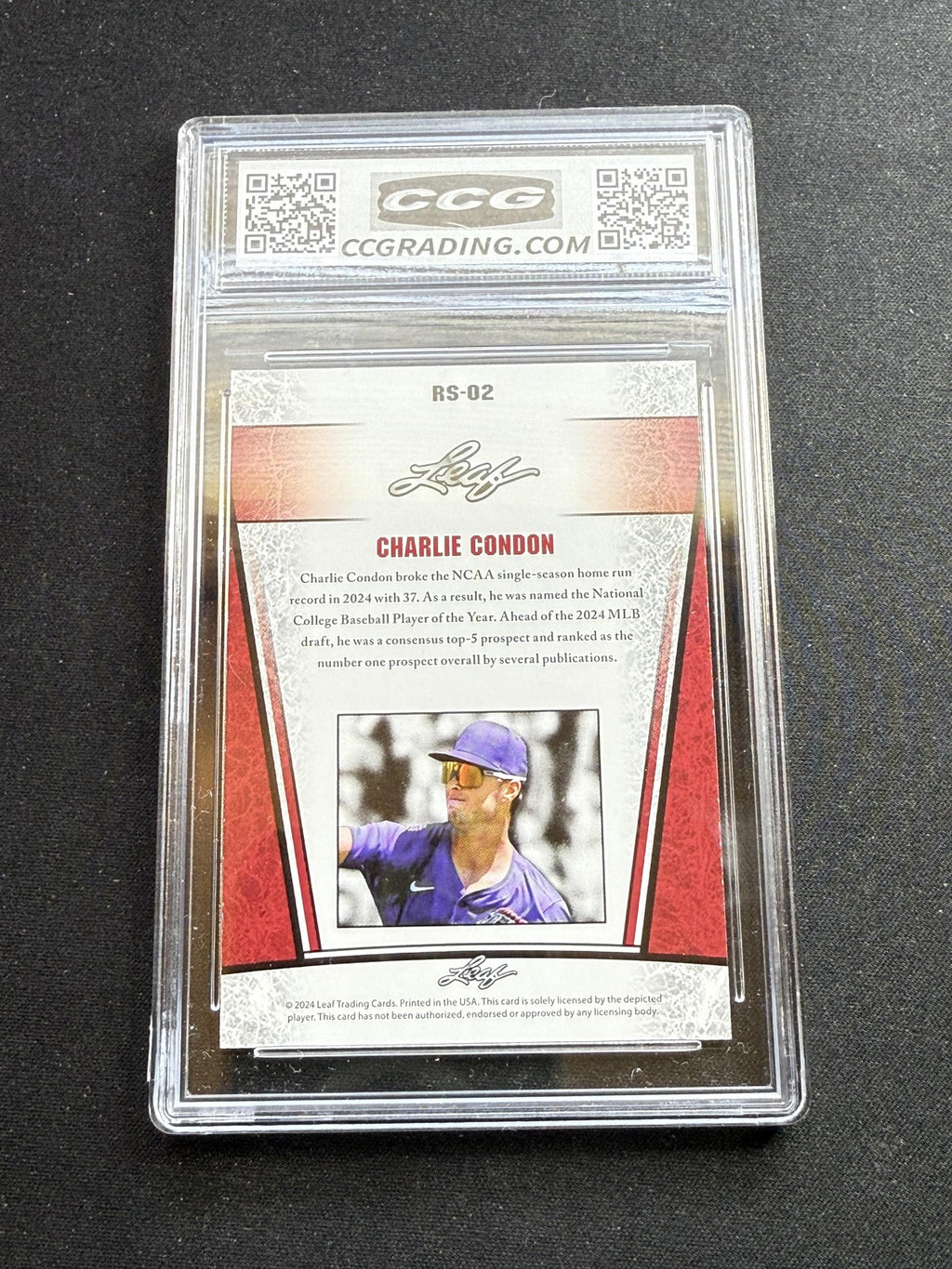 Charlie Condon 2024 Leaf Silver Rookie CCG 10 RC