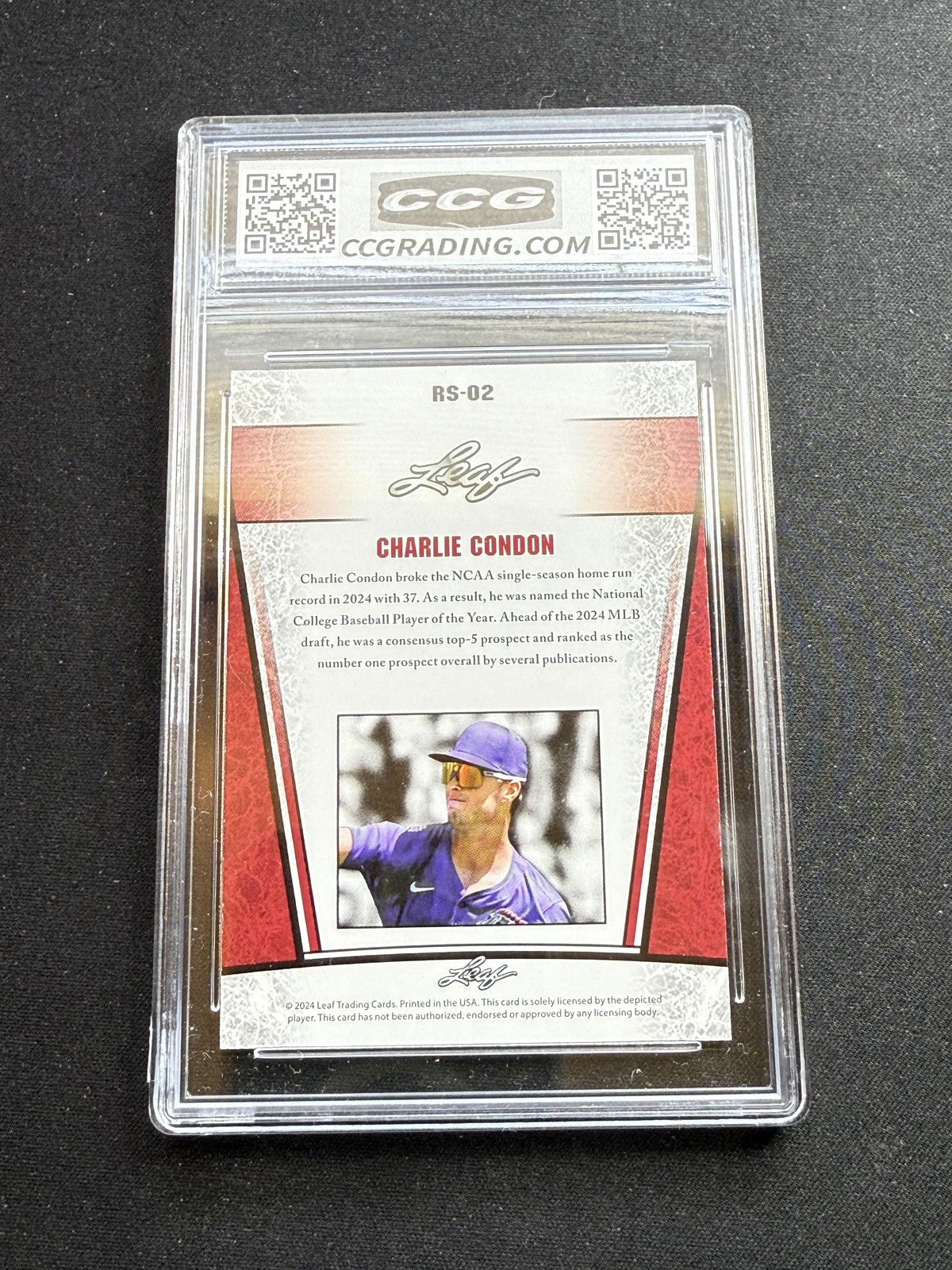 Charlie Condon 2024 Leaf Silver Rookie CCG 10 RC