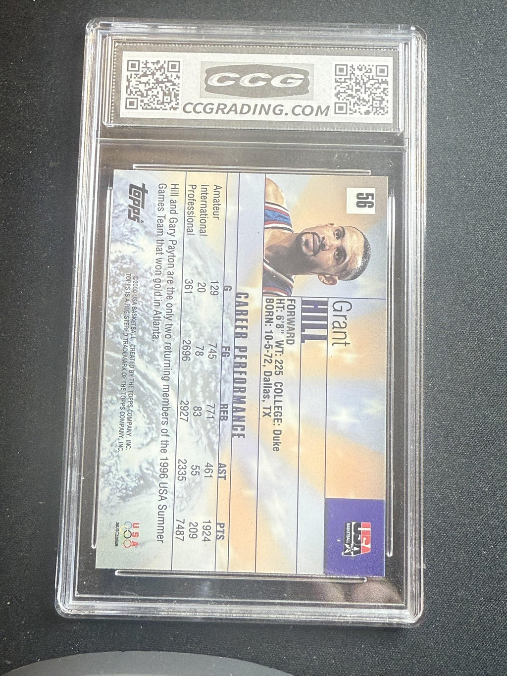 Grant Hill 2000 Topps Team USA CCG 9.5 USA