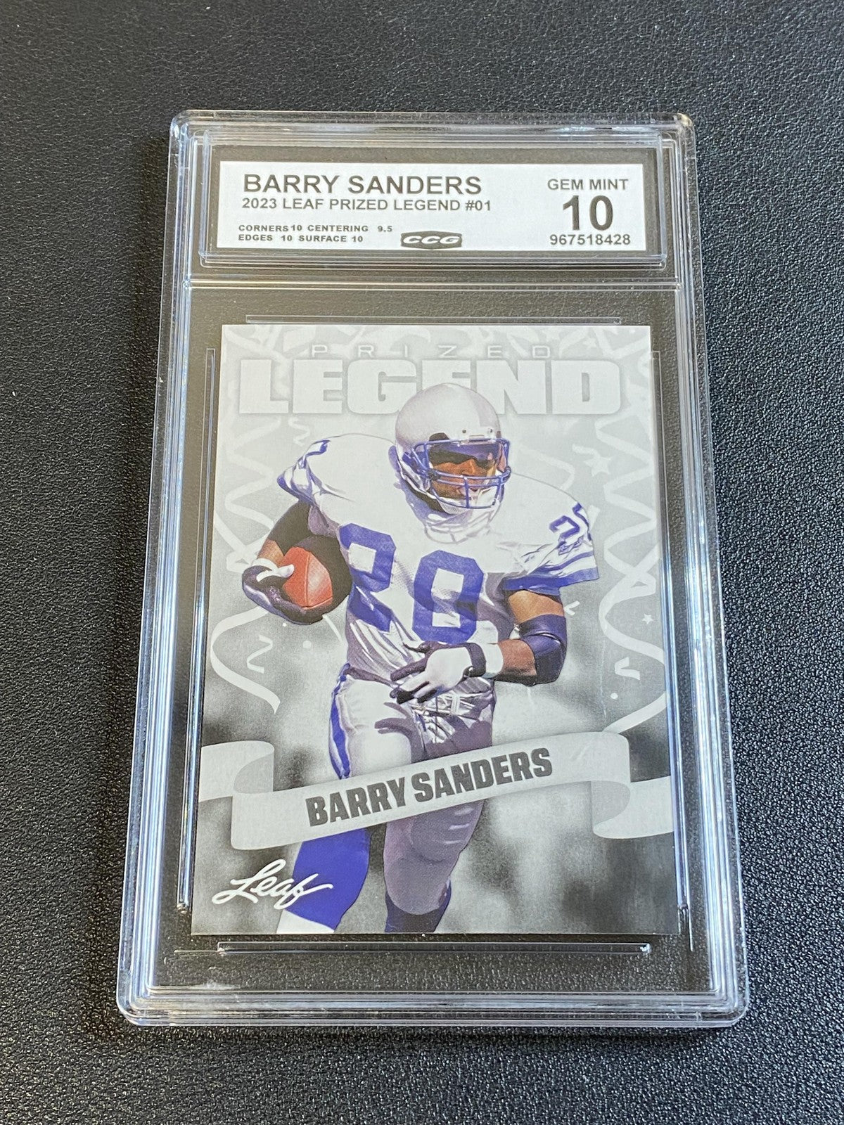 Barry Sanders 2023 Leaf Prized Legend CCG 10 Lions