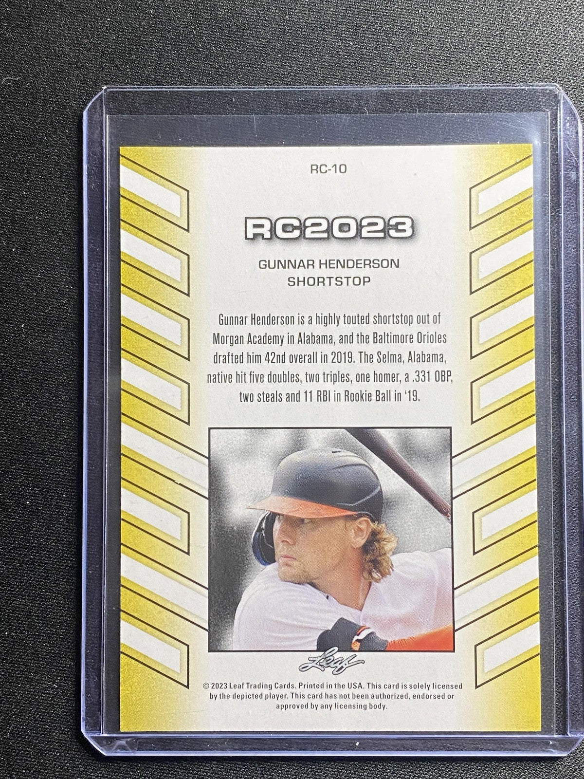 Gunnar Henderson 2023 Leaf RC2023 RC10 Purple /10 RC