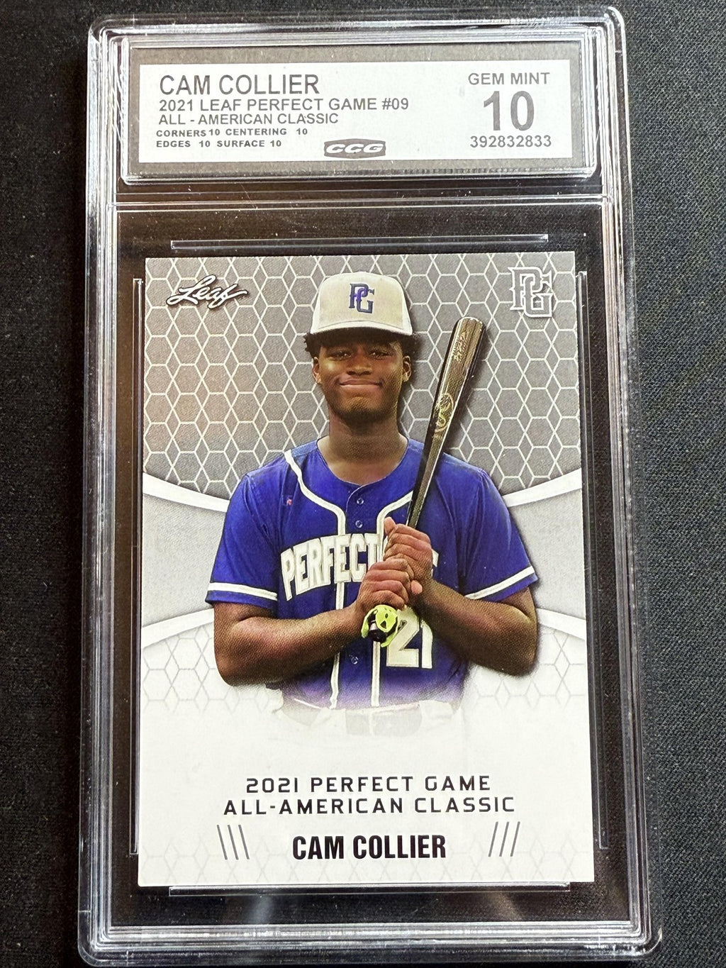 Cam Collier 2021 Leaf Perfect Game CCG 10 RC